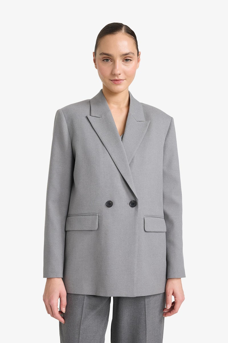 DeFacto Grey Woman Oversize Fit Blazer Casual - Image 3